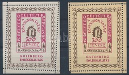 ** 1940/ 8aa+8ba IV. Belyeggy?jtesi Propaganda - Gutenberg Emlekblokk (20.000) (ferde Fogazas, Sarokhiba) - Other & Unclassified