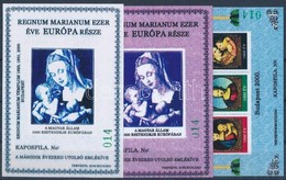 ** 2000/72, 74 Regnum Marianum 3 Klf Emlekiv Szinproba Nyomat, 40 Pld., Zoeld Sorszam: 014 - Other & Unclassified