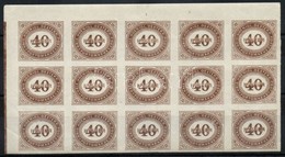 ** 1899 Porto Mi  20 Ivsarki 15-oes Toemb, 1 Belyeg Toeroett / Block Of 15, 1 Stamp Folded - Other & Unclassified