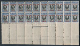 ** * 1913 Mi 99 Ivszeli Huszastoemb, 2 Belyeg Es Ivszel Falcos / Margin Block Of 20 - Autres & Non Classés