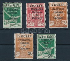 * Carnaro-sziget 1920 5 Klf Forgalmi Mi 28-30 II, 32-33 II - Otros & Sin Clasificación