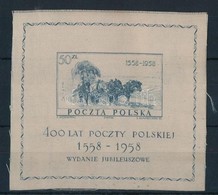 ** 1958 400 Eves A Lengyel Posta Selyem Blokk Mi 22 - Andere & Zonder Classificatie