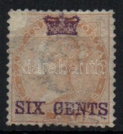 O Straits Settlements 1867 Forgalmi Belyeg Feluelnyomassal Mi 5 - Altri & Non Classificati