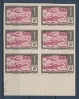 ** 1951 Mi 333 Vagott Ivszeli Hatostoemb / Imperforate Margin Block Of 6 - Sonstige & Ohne Zuordnung