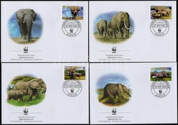 2002 WWF Afrikai Elefant Sor 4 FDC-n Mi 2393-2396 - Andere & Zonder Classificatie