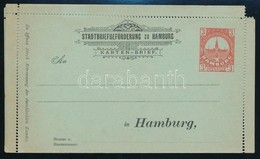 ~ 1880 Hamburg Varosi Maganposta Dijjegyes Zart Levelez?lap, Hasznalatlan - Other & Unclassified