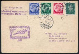 1933 A Dornier Do. X Elmaradt Budapesti Repuelesere Feladott Level / Cover Mailed For The Failed Passau-Budapest Flight - Other & Unclassified