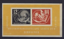 ** 1950 Debria Blokk Mi 7 (gyarilag Hibas Gumizas, Pici Rozsdafolt A Gumin) - Sonstige & Ohne Zuordnung