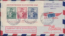 1949 Hannoveri Vasar Mi Blokk 1 Alkalmi Legi FDC Hannover - Hamburg Els? Vasari Alkalmi Repuelessel / Mi. Block 1 FDC Wi - Otros & Sin Clasificación