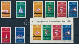 ** 1972 Olimpia 2klf Sor Mi 719-722, 734-737 + Blokk Mi 8 - Sonstige & Ohne Zuordnung