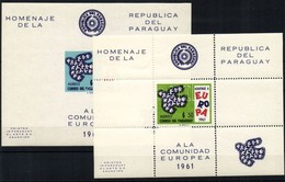 ** 1961 Egyesuelt Europa Fogazott + Vagott Sor Mi 986-999 + Fogazott + Vagott Blokkok Mi 14-17 (4 Stecklapon) - Other & Unclassified