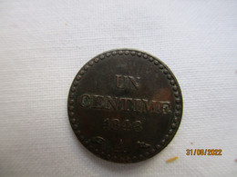 France: 1 Centime 1848 A - 1 Centime