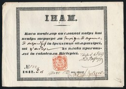 1847 Penzkezelesi Nyomtatvany - Autres & Non Classés