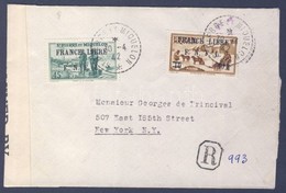 1942 Cenzuras Ajanlott Level New Yorkba / Censored Registered Cover To New York - Other & Unclassified