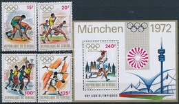 ** 1972 Nyari Olimpia, Muenchen Sor Mi 494-497 + Blokk 10 - Otros & Sin Clasificación