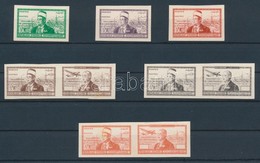 (*) 1942 Fueggetlenseg Fogazatlan Probanyomatok Ertekjelzes Nelkuel, 3 Belyeg + 3 Par / Independence Imperforate Proofs  - Sonstige & Ohne Zuordnung