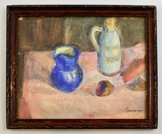 Bereny Jelzessel: Asztali Csendelet. Akvarell, Papir, Uevegezett Keretben, 29*34 Cm - Other & Unclassified