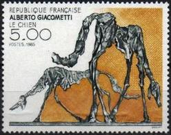 FRANCE Poste 2383 ** MNH Tableau Le Chien Sculpture De Alberto Giacometti - Ongebruikt