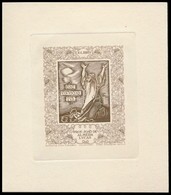Antonio Lima  (1891-1958): Ex Libris Prof.Joao De Almeida Lucas. Rezkarc, Papir, Hatan Jelzett, 7*6 Cm - Altri & Non Classificati