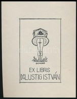 Schorr Tibor (?-?):Erotikus Ex Libris, Dr. Lustig Istvan. Klise, Papir, Jelzett A Klisen, 5,5*4 Cm - Otros & Sin Clasificación