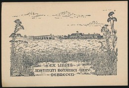 1934 Varkonyi Karoly (1910-2001): Ex Libris Instituti Botanici Univ. Debrecen. Klise, Papir, Jelzett A Klisen, 6x9 Cm - Autres & Non Classés