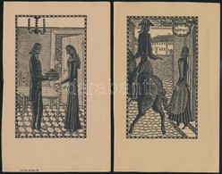 Cca 1900 Rosa Engel 15 Db Litografia, K?nyomat. Egy Toertenet 15 Kepben. / 15 Lithographic Image. Page Sizes: 14x22 Cm - Prints & Engravings