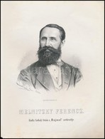 1867 Melnitzky Ferenc Szobrasz Kepe. Marastoni Jozsef Munkaja. / Lithographic Image Of Franz Melnitzky Sculptor. 21x27 C - Estampes & Gravures