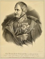 Cca 1832 Carl Theodor Friedrich Graf Und Herr Zu Pappenheim Altabornagy Portreja, Litografia, Papir, Franz Hanfstaengl M - Stiche & Gravuren