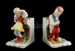 Herendi Figuralis Koenyvtamasz Parban, Kezzel Festett, Jelzett, Hibatlan, M: 18 Cm (2*) - Sonstige & Ohne Zuordnung