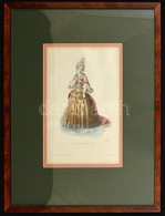 XIX: Sz. Eleji Divat Metszet Igenyes, Uevegezett Keretben / XIXth Century Fashion Etching In Glazed Frame 36x48 Cm - Autres & Non Classés