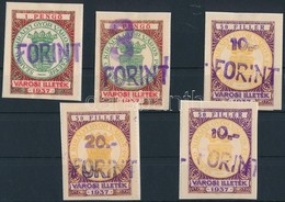 1946-48 Gy?r Szabad Kiralyi Varos 5 Db 4 Klf  Okmanybelyeg , A 66. Es A 71. Sz. 3 Oldalon Vagott (20.350) - Non Classificati