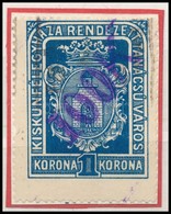 1923 Kiskunfelegyhaza R.T.V. 10 Sz. Okirati Illetekbelyeg (10.000) - Unclassified