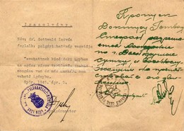 1945 Gy?r, A Polgarmester (Dr Velsz Aladas) Altal Alairt Szabad Mozgasra Jogosito Magyar-orosz Ketnyelv? Igazolvany / Hu - Unclassified