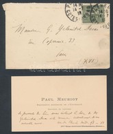 1918 Paul Meuriot Francia Tudos, Sajat Kezzel Megirt Nevjegykartyaja / 
1918 Autograph Lines Of Paul Meuriot French Prof - Ohne Zuordnung