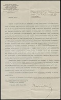 1931 Bp., A Magyar Kueluegyi Tarsasag Fejleces Levelpapirjara Irt Level Radisics Elemer (1884-1972) Alairasaval - Ohne Zuordnung