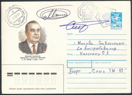 Gennagyij Sztrekalov (1940-2004) Es Gennagyij Manakov (1950- ) Szovjet ?rhajosok Alairasai Emlekboritekon /

Signatures  - Otros & Sin Clasificación