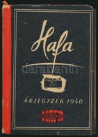 1940 HAFA Arjegyzek, Kepekkel Illusztralt Katalogus, Fenykepez?gepekr?l, Filmfelvev?kr?l, 188+36p - Sonstige & Ohne Zuordnung