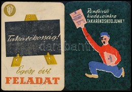 1956-1957 2 Db Takarekoskodast Reklamozo Kartyanaptar - Advertising
