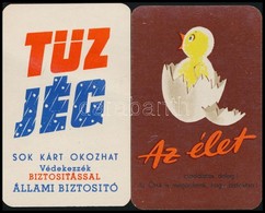 1959 2 Db Biztositast Reklamozo Kartyanaptar - Advertising