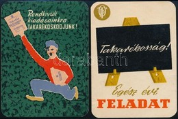 1956-1957 Orszagos Takarekpenztar 2 Db Kartyanaptar - Advertising