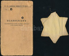 1944 Fenykepes Igazolvany Teglagyarban Dolgozo Zsido Szemely Reszere, Seruelt + Sarga Csillaggal - Other & Unclassified