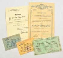 1918-1942 5 Db Kituentetest Igazolo Katonai Igazolvany, Varady Albert (1870-?) M. Kir. Varasdi 10. Huszarezred Ezredese  - Otros & Sin Clasificación