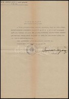 1938 Szeged, A M. Kir. 'Hunyadi Janos' 9. Honved Gyalogezred II. Zlj. Vmk. Altal Kiallitott Igazolvany - Andere & Zonder Classificatie