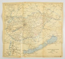 Cca 1940 Magyarorszag Vasuti Terkepe, A Hivatalos Menetrendkoenyv Melleklete, Hajozasi Es Buszvonal Terkeppel, Tervezte  - Andere & Zonder Classificatie