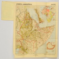 1935 Etiopia (Abesszinia) Terkepe, Kiadja A M. Kir. Allami Terkepeszet, 60x47,5 Cm Jo Allapotban - Andere & Zonder Classificatie