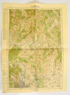 1938 Budapest Es Koernyekenek Katonai Terkepe, Kiadja A M. Kir. Honved Terkepeszeti Intezet, Hajtott, 62x46 Cm - Other & Unclassified