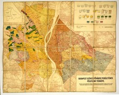 1929 Budapest Szekesf?varos Foeldtani Terkepe. M. Kir. Foeldtani Intezet. Vaszonra Kasirozva. 75x91 Cm - Altri & Non Classificati