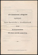 1882 A Revkomaromi N?egylet Alapt?kejenek, Havi Bevetelei S Kiadasainak XIV-dik Kimutatasa, Az Egylet Tagjainak Felsorol - Unclassified