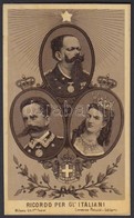 Cca 1900 Az Olasz Kiralyi Cslaadot Abrazolo Lito Kep / Litho Image Depicting The Italian Royal Family. 9x11 Cm - Unclassified