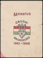 1936 Bp., Meghivo Az 'Obudai Dalkoszoru' Farsangi Baljara, Foltos - Unclassified